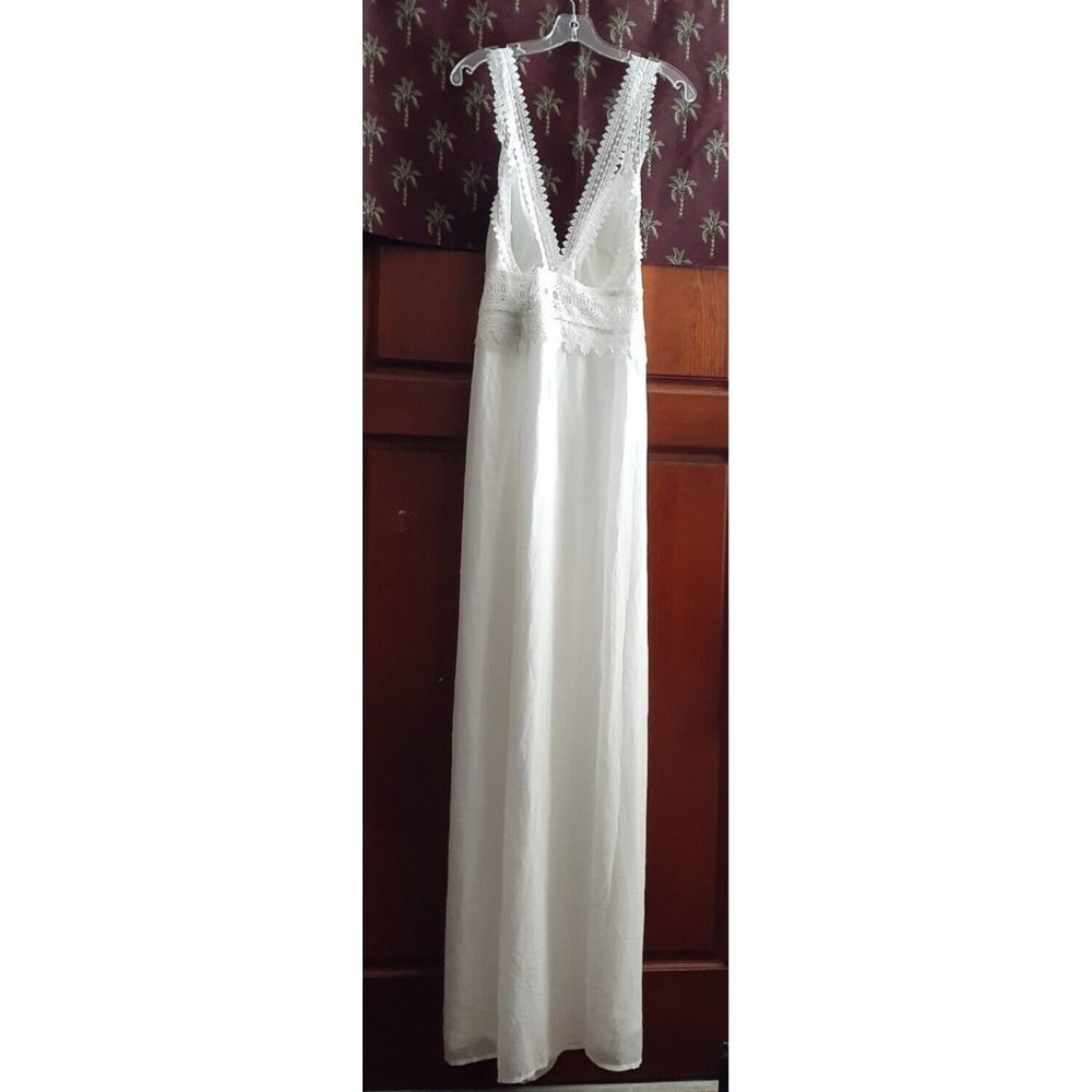 Wedding One Piece Halter Pant Jumpsuit Romper Pants Outfit Eyelet Lace 1X